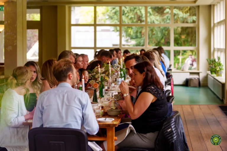 Biologische lunch in het clubhuis
